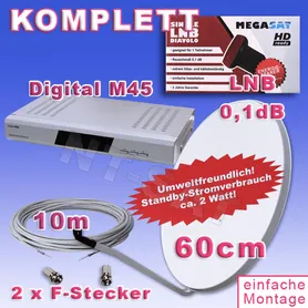 Komplette Anlage Digital M45 mit Antenne 60cm