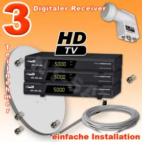 Sat Anlage mit 3 HD Receiver Micro M150Plus HD USB CI
