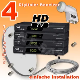 Sat Anlage mit 4 HD Receiver Micro M150Plus HD USB CI