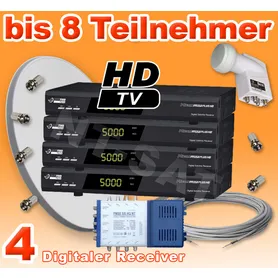 Dig. Sat Anlage 8 Teilnehmer mit 4 Micro M150Plus HD