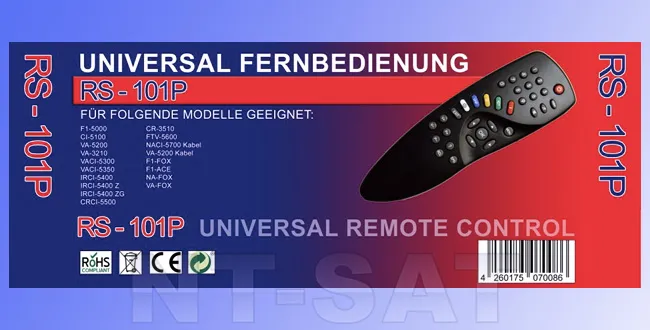 Erzatzfernbedienung für Humax 5xxx Erzatzfernbedienung für Humax 5xxx