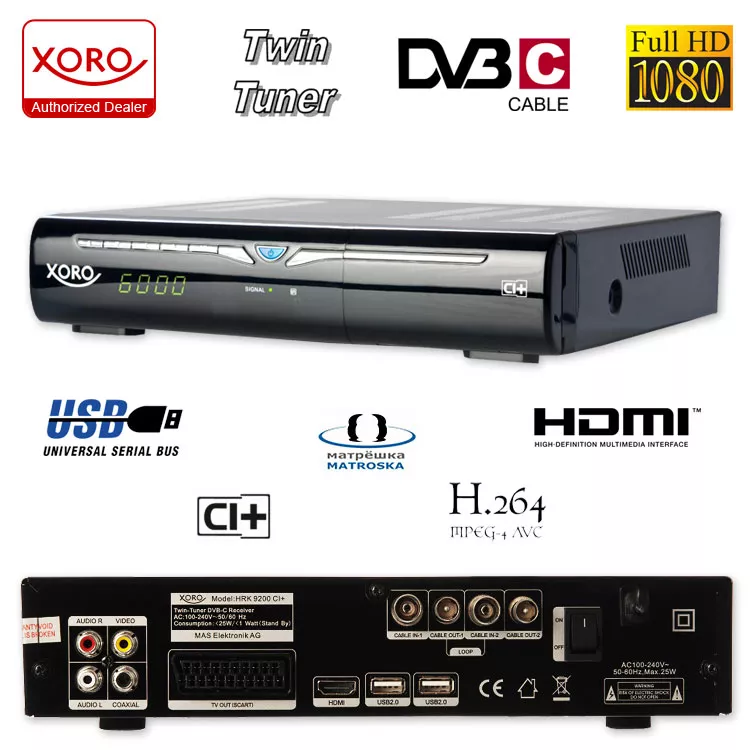 Xoro HRK 9200 CI+ HDTV Digital KabelReceiver HDTV, DVBC, TWINTuner, HDMI
