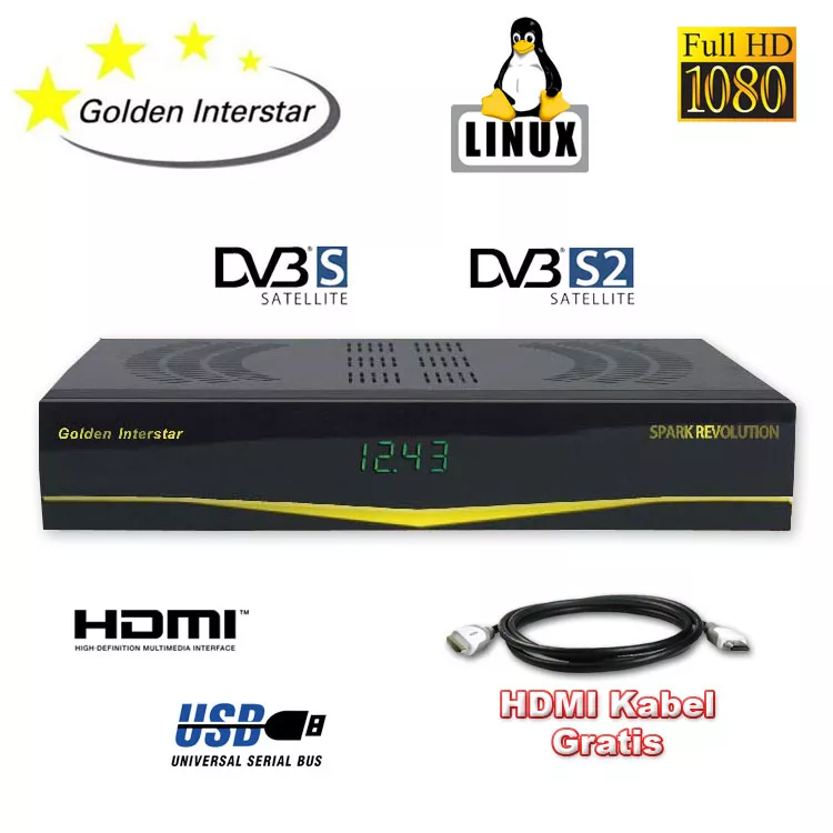 Satellite Receiver Golden Media 990 CR Interstar HD PVR SPARK LX