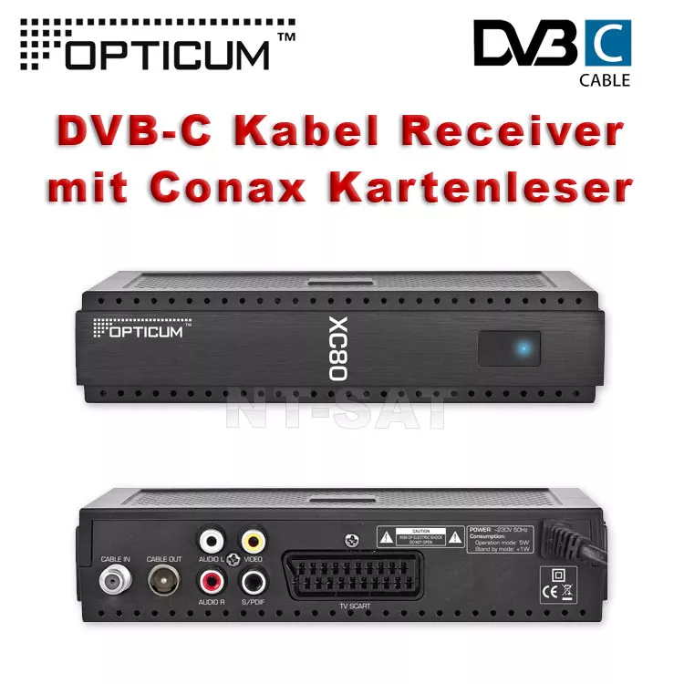 Dvbc Digital Cable Receiver Opticum Xc 80 Dvbc With Conax Card Reader