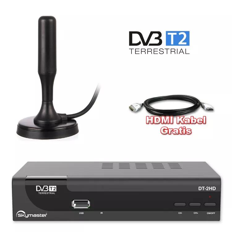 HD DVBT2 Receiver Skymaster HEVC H.265 USB HDTV LAN DVBT 2 PVR