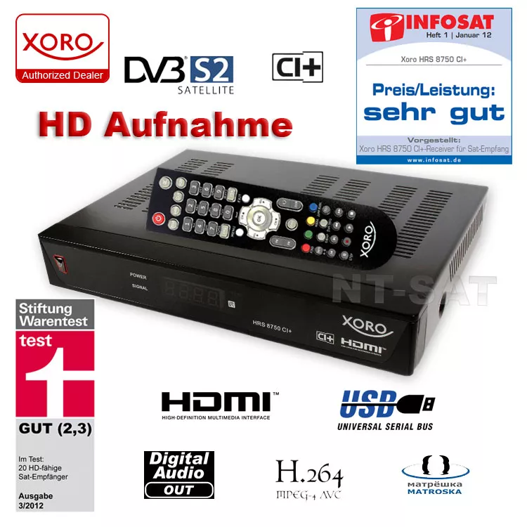 Digital HD Receiver XORO HRS 8750 CI+