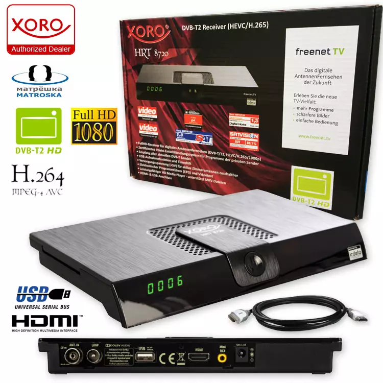 HD DVB-T2 Receiver Xoro HRT 8720