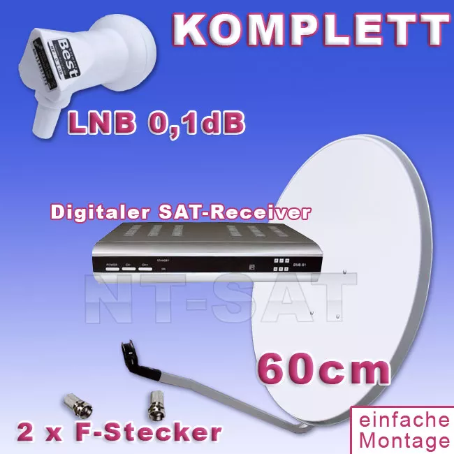 Komplette Anlage mit Digitaler SAT-Receiver