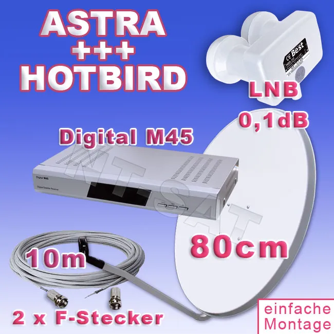 Komplette Anlage Digital M45 + Antenne 80cm