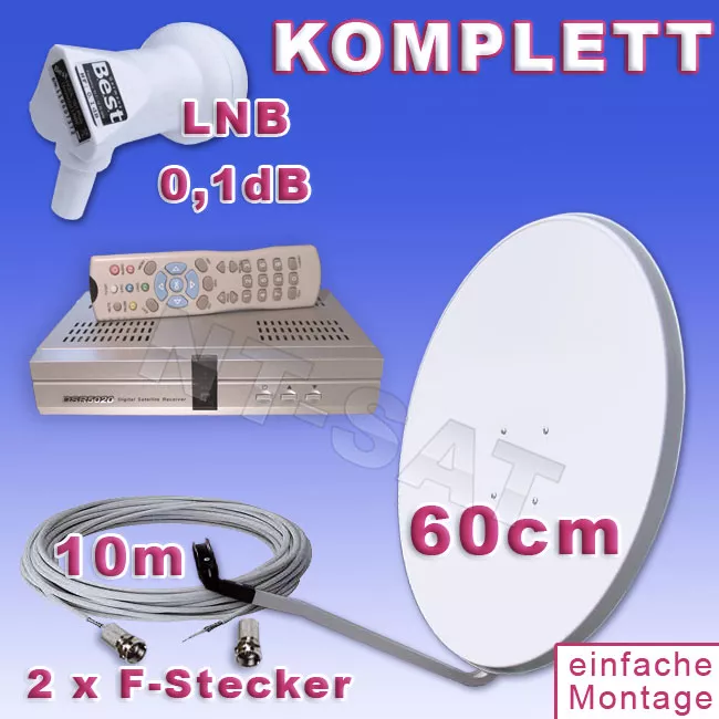 Komplette Anlage DSR 5020 FTA + Antenne 60 cm