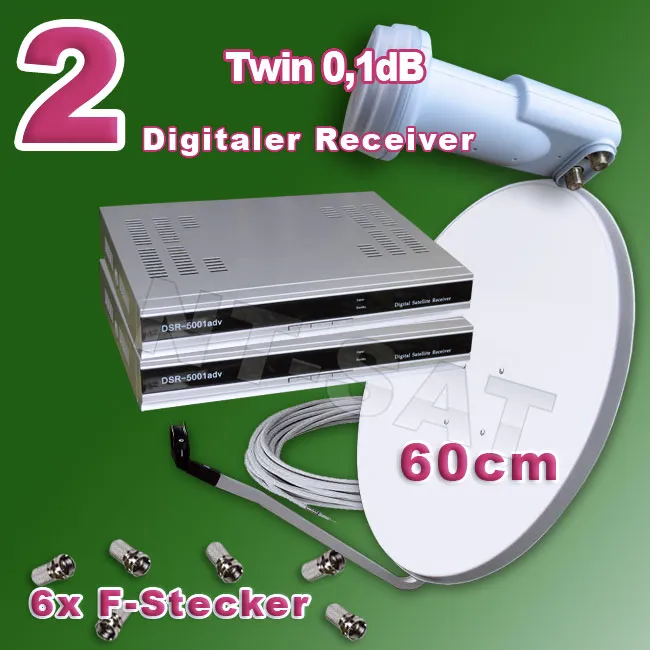 Komplettanlage mit 2 Digital Receiver DSR 5001adv
