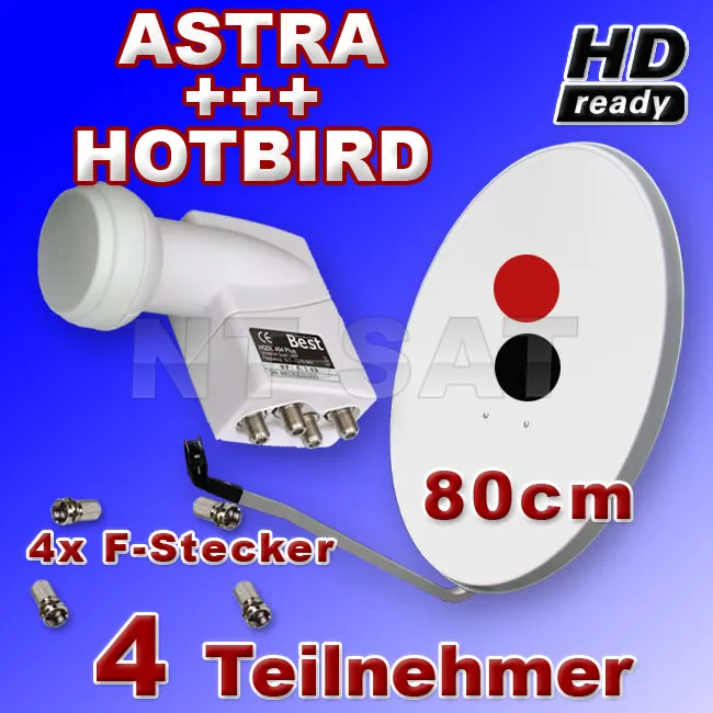 Komplettanlage-80cm+LNB Best Quad