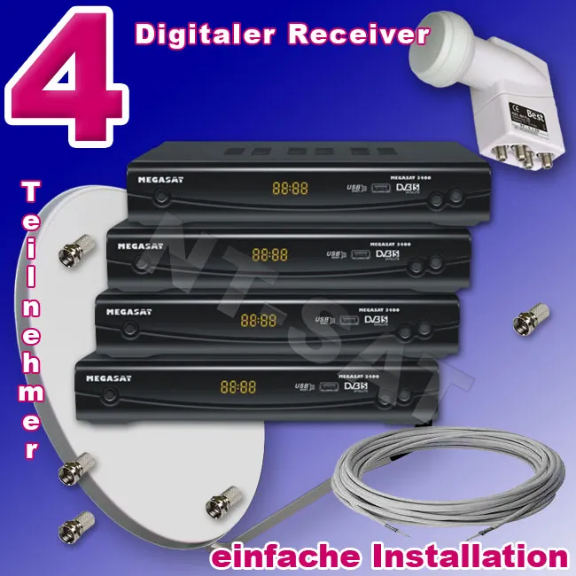 4 Digital Megasat 3400 mit Quad Best LNB