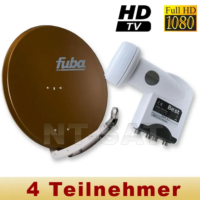 Fuba Satellitenschüssel 85cm + Quad LNB - Perfekter TV-Empfang