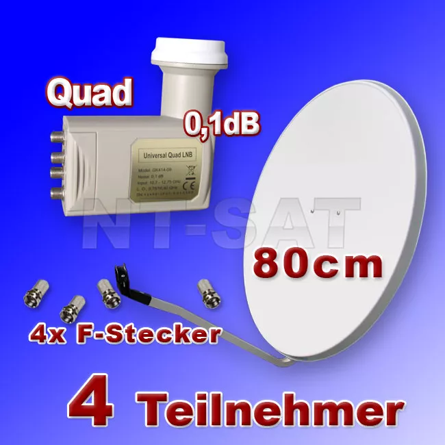 Digital SAT Spiegel 80cm und Mikroelektronik Quad LNB Digital SAT Spiegel 80cm und Mikroelektronik Quad LNB