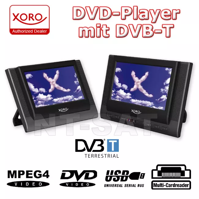 DVD-Player Xoro HSD 7699 mit DVB-T & 2 Bildschirmen DVD-Player Xoro HSD 7699 mit DVB-T & 2 Bildschirmen