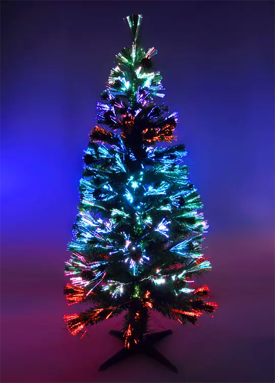 Künstlicher Weihnachtsbaum 150cm, LEDGlasfaser 5 Farben