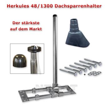 Dachsparrenhalter Herkules 48/1300 Mastkappe, Mastmanschette, Befestigungsset