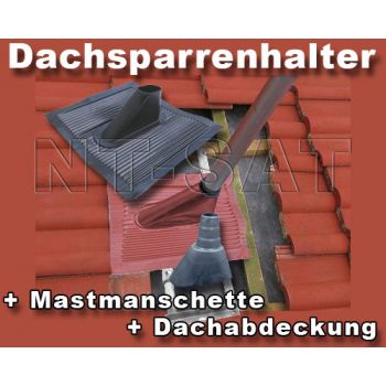 Komplettanlage Dachsparrenhalter inkl. 1m Mast