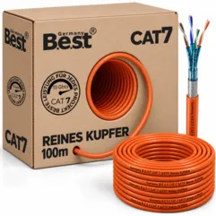 100m Germany B.e.s.t CAT 7 Verlegekabel Simplex Gigabit Netzwerkkabel KUPFER