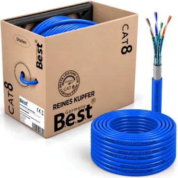 200m CAT 8 Netzwerkkabel Verlege Kabel 40 Gbit/s CAT8 Verkabelung Netzwerk Datenkabel CAT8.1 LAN Germany B.e.s.t