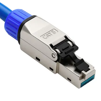 CAT 8 RJ45 Netzwerkstecker aus Metall – werkzeuglos, STP, bis 40 Gbit/s