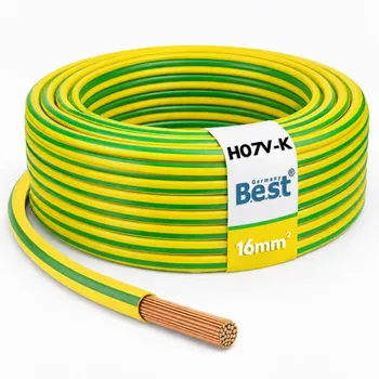 Erdungskabel H07V-K 16mm² grün-gelb Kupferlitze NYAF flexibel 5-100m PV