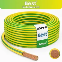 Erdungskabel H07V-K 4mm² grün-gelb Kupferlitze NYAF flexibel 5-100m PV