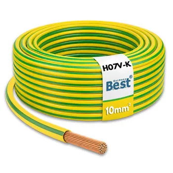 Erdungskabel H07V-K 10mm² grün-gelb Kupferlitze NYAF flexibel 5-100m PV