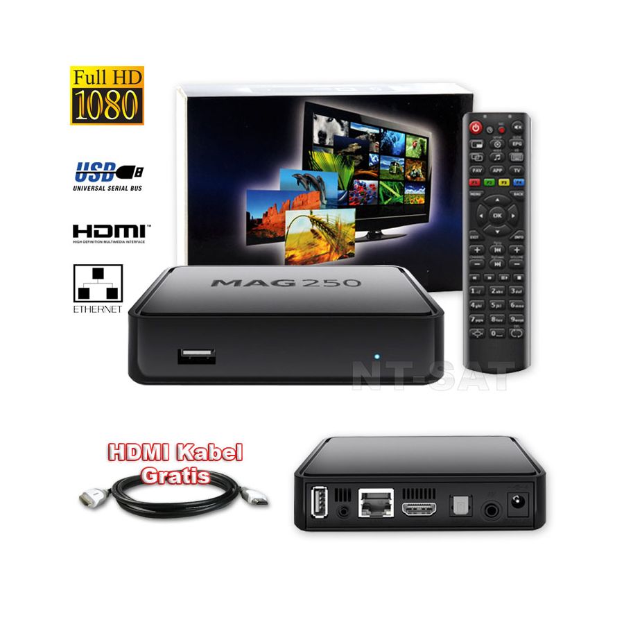 MAG 250 BOX Multimedia player TV Box IPTV SET TOP USB HDMI HDTV