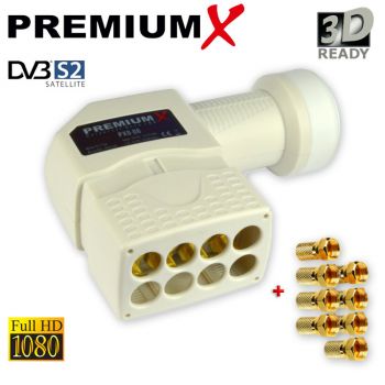 PremiumX OCTO LNB 0,1dB Digital HDTV FullHD 3D tauglich