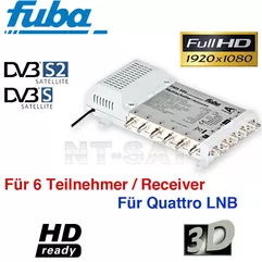 Fuba FMS 506 Sat Multischalter 5/6 für 6 Teilnehmer FULLHD 3D Switch