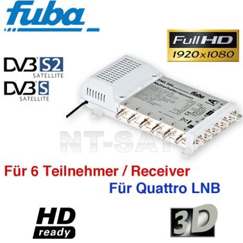 Fuba FMS 506 Sat Multischalter 5/6 für 6 Teilnehmer FULLHD 3D Switch