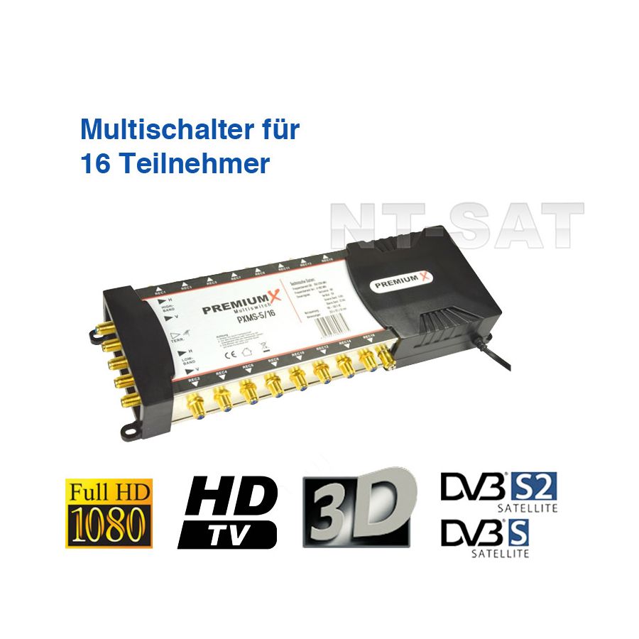 Full HDTV 4K SAT PMSE Multischalter 5/6 HQ NT Switch für 6 Teilnehmer Anlage 