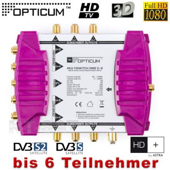 OPTICUM OMS 5/6 Multischalter DIGITAL 6 Teilnehmer Full HD 3D Multiswitch neu