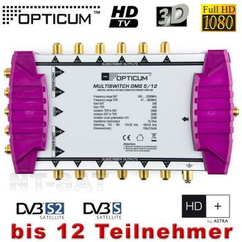 OPTICUM OMS 5/12 Multischalter DIGITAL 12 Teilnehmer Full HD 3D Multiswitch neu