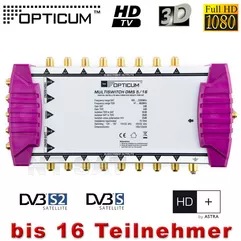 OPTICUM OMS 5/16 Multischalter DIGITAL 16 Teilnehmer Full HD 3D Multiswitch neu