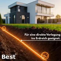 CAT 7 Outdoor-Verlegekabel 100 m - Kupfer, AWG25, S/FTP, Schwarz