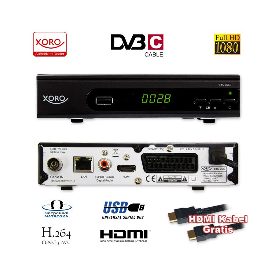 Hd Kabel Receiver Xoro Digital Hrk 7660 Dvb C Usb Tv Aufnahme Pvr Mediaplayer