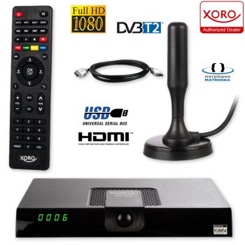 HD DVB-T2 Receiver Xoro HRT 8720 HEVC H.265 USB HDTV + DVB-T2 Antenne
