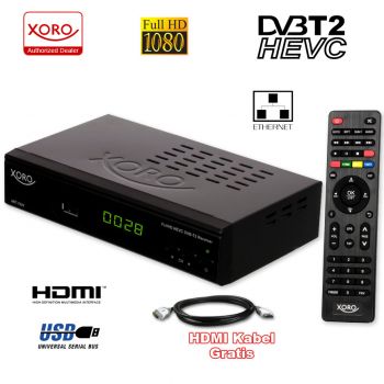 HD DVB-T2 Receiver Xoro HRT 7619 HEVC H.265 USB HDTV LAN