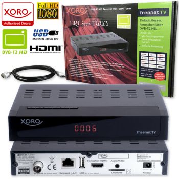 XORO 8770 TWIN DVB-T2 Receiver HEVC H.265 USB IrdetoEntschlüsselungssyst HD