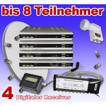 Digitales Multi-Set für 8 Teilnehmer inkl. 4 Digital Receiver