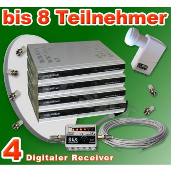 Dig. Sat Anlage 8 Teilnehmer inkl. 4 Digital Receiver