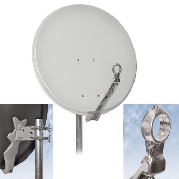 Digitale HD SAT Spiegel Antenne DUR-line ® 75 Select Hell Grau