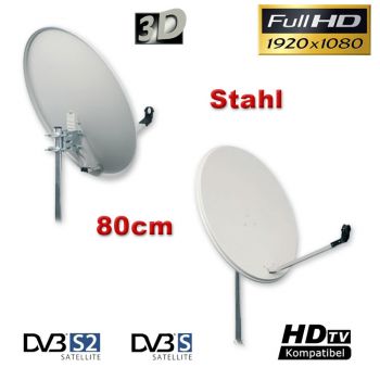 Sat Schüssel Digital Satellieten Antenne Spiegel 80cm für HD 3D Sky