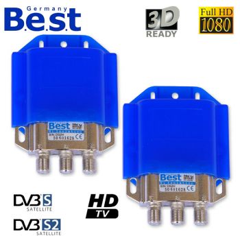 2 x BEST DiSEqC Digital Full hd Schalter 2x1 2/1 B.E.S.T HDTV Switch 3D