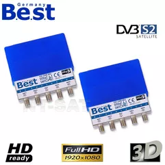 2 x Best Germany 4/1 DiSEqC Schalter Umschalter 4 Sat HDTV 3D