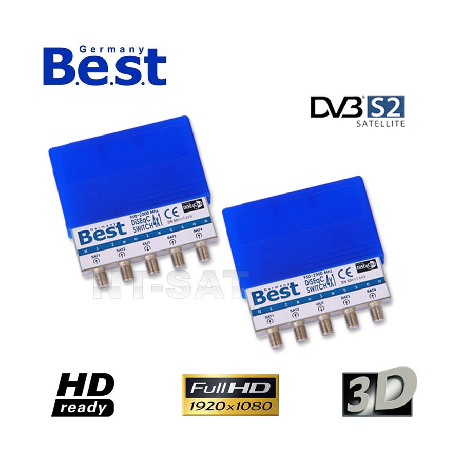 4x Best Germany 4/1 4x1 HDTV DiSEqC Schalter diseq Umschalter Switch FULL HD 