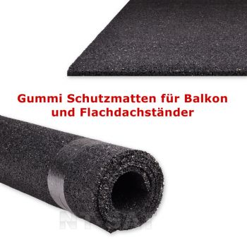 Gummi Schutzmatten für Balkon und Flachdachständer, 105 x 105 cm